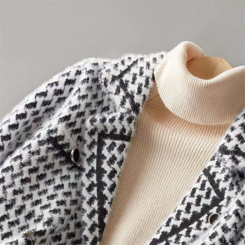 Vionne Houndstooth Knit Jacket