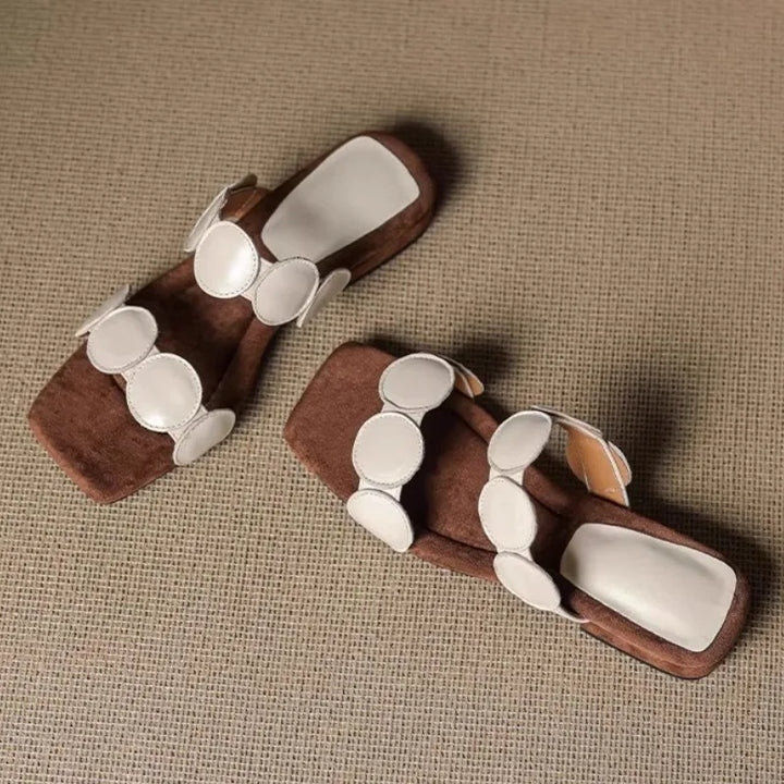 Aurelia Croc-Embossed Leather Mules
