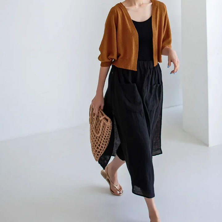 Hollis Wide Leg Linen Trouser Skirt