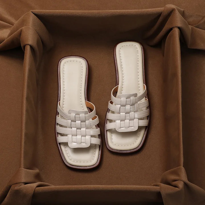 Naples Italian Leather Slides