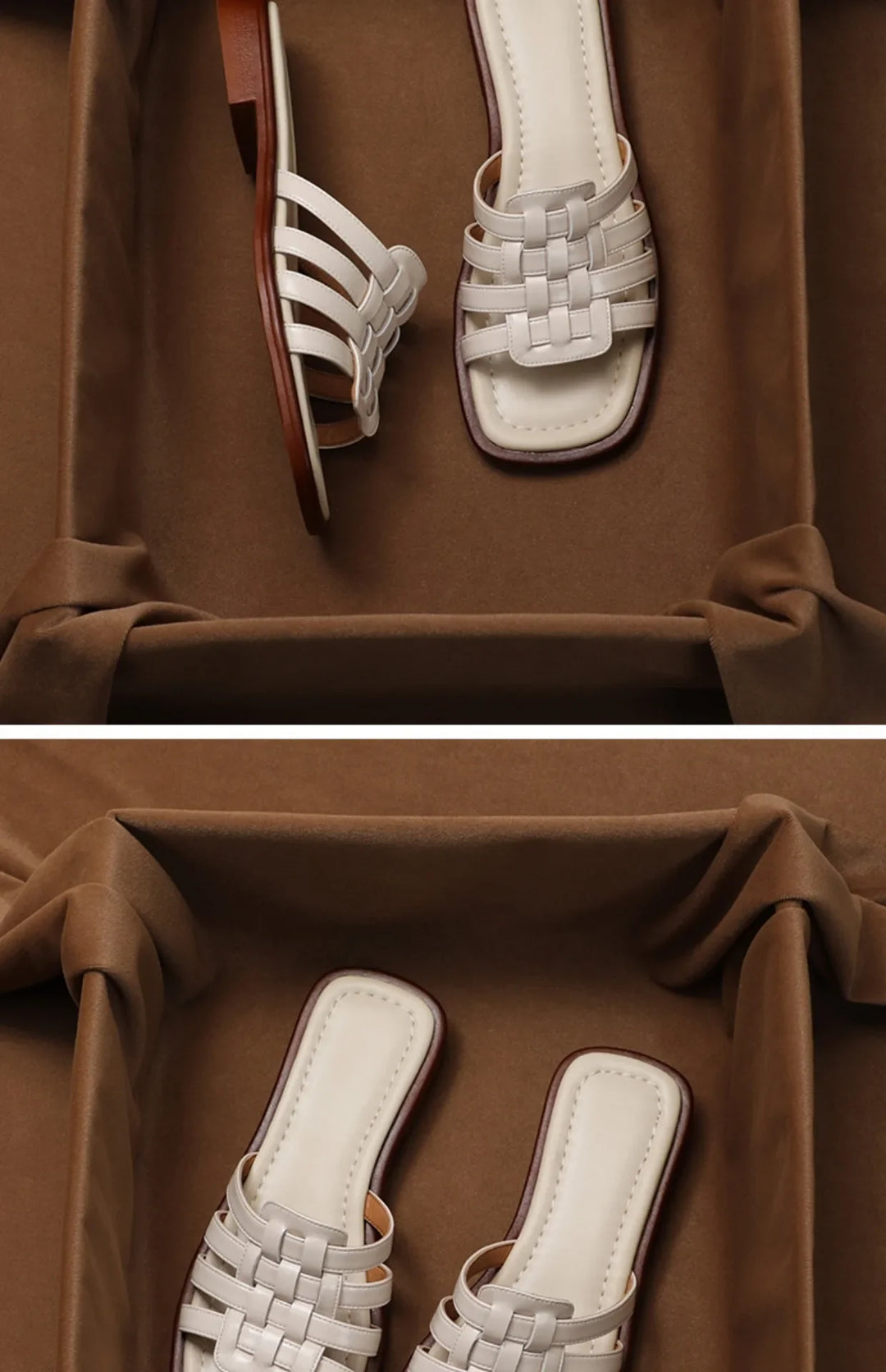 Naples Italian Leather Slides