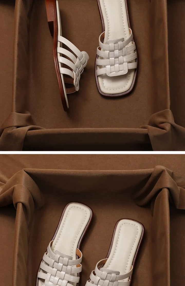 Naples Italian Leather Slides
