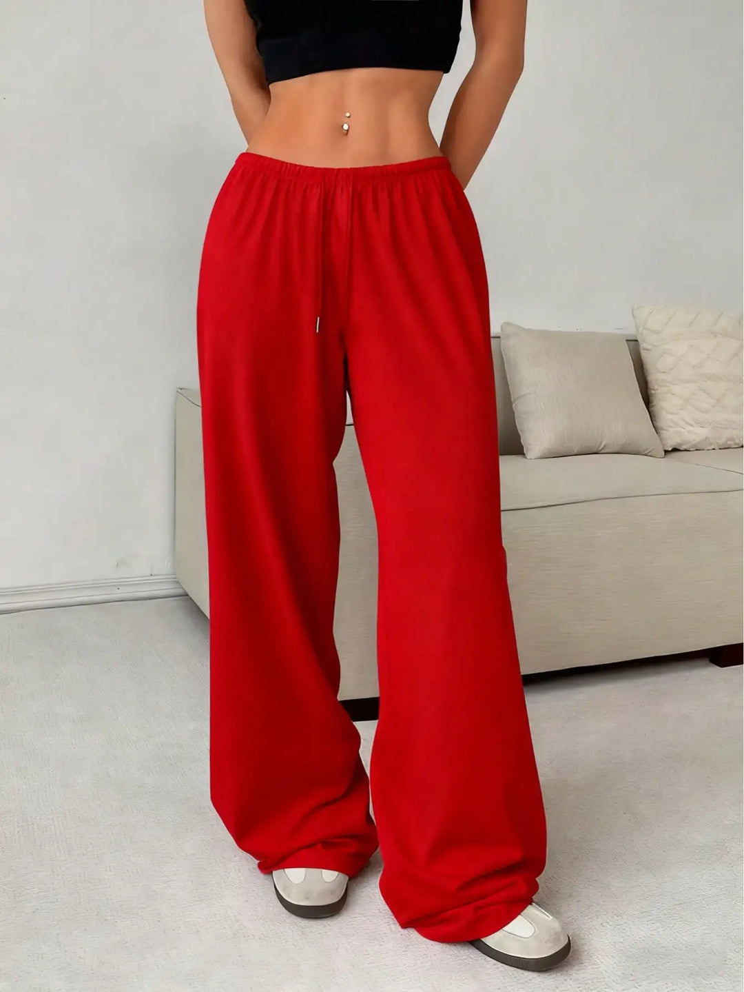 Women's Wide Leg Jogger Pants Drawstring Loose Fit