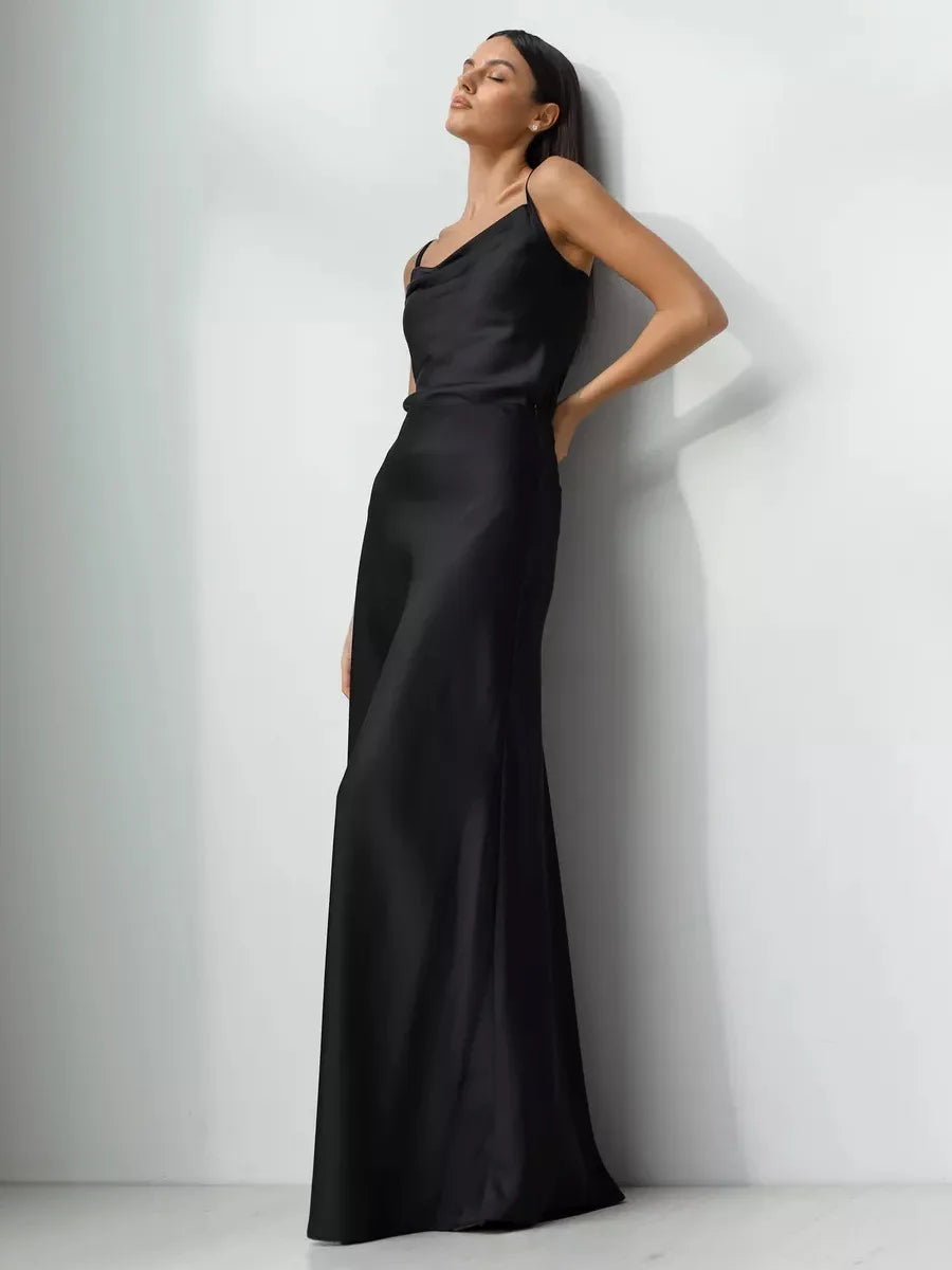 Seraphine Satin Fishtail Maxi Skirt
