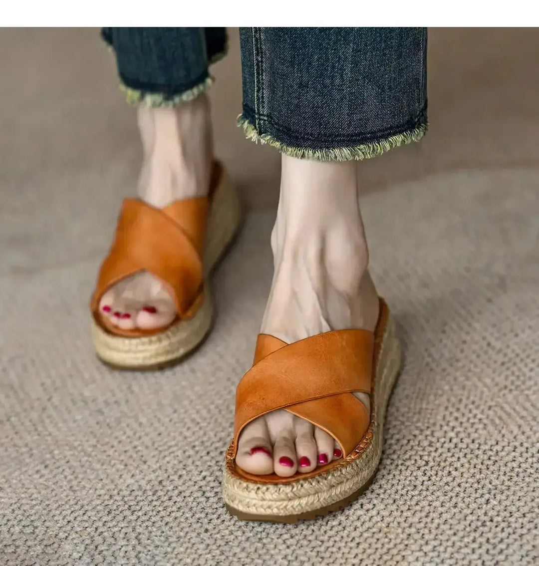 Sorella Woven Leather Platform Sandals
