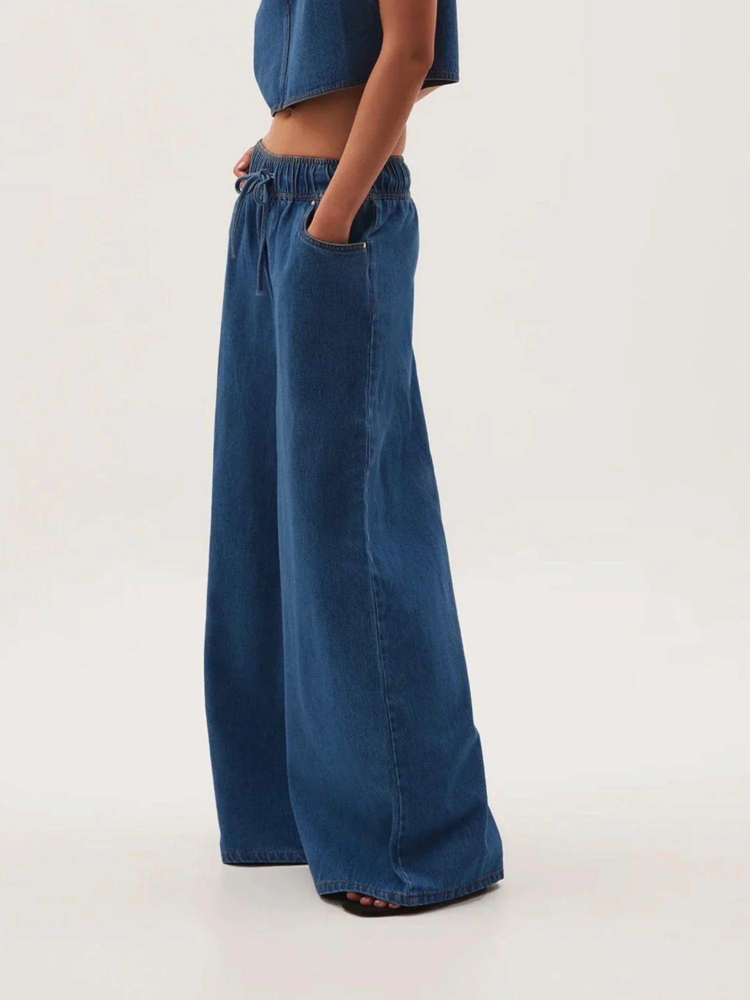 Monaco Drawstring Wide-Leg Jean