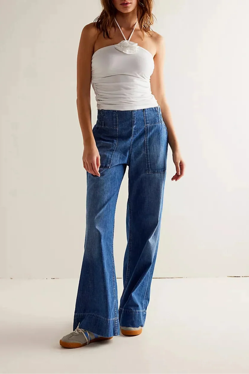 Audrey Wide-Leg Denim Jeans