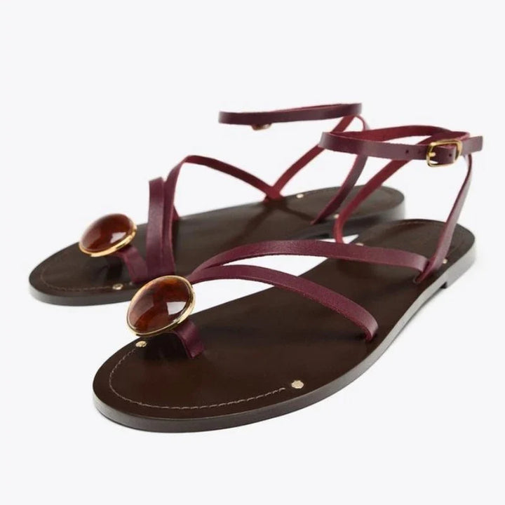 Riviera Rhinestone Flat Sandals