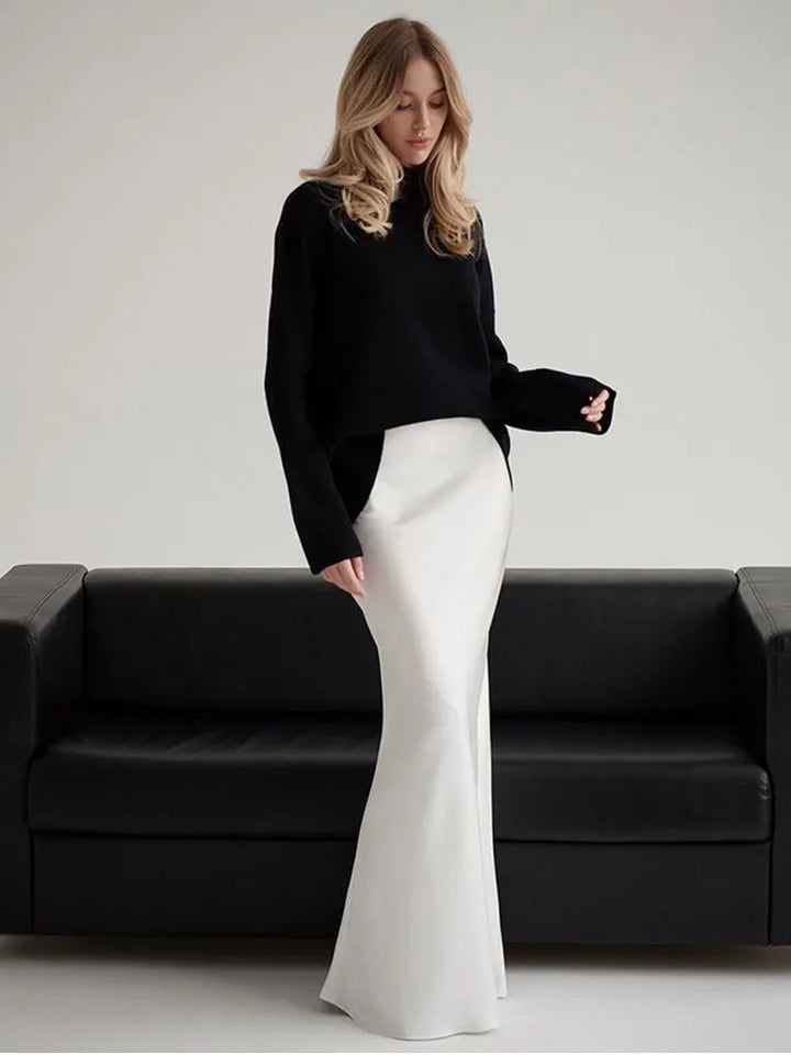 Seraphine Satin Fishtail Maxi Skirt