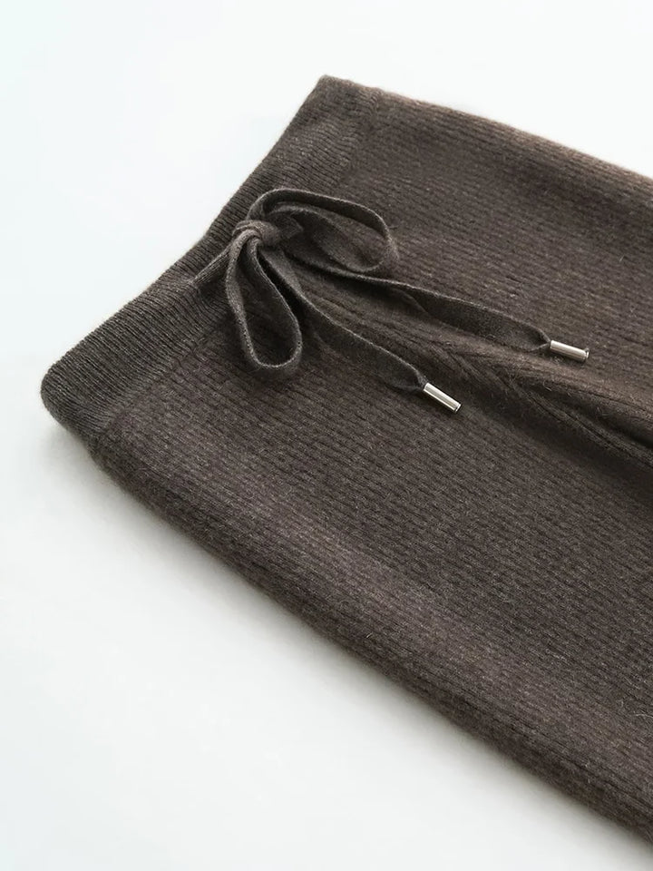 Wool Knitted Wide Leg Pants