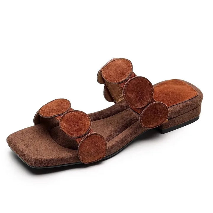 Aurelia Croc-Embossed Leather Mules