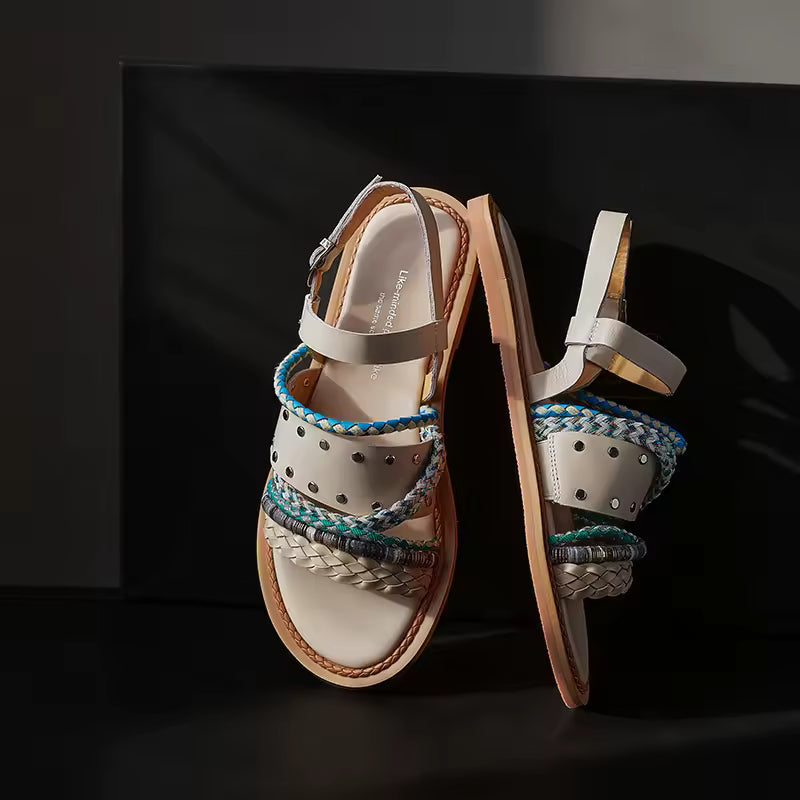 Mykonos Braided Leather Gladiator Sandal