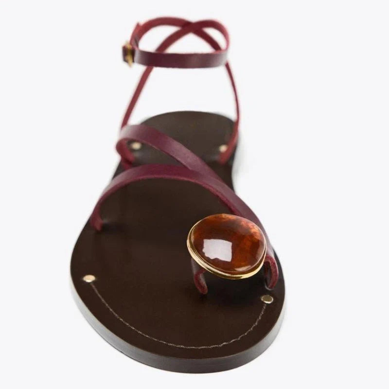 Riviera Rhinestone Flat Sandals