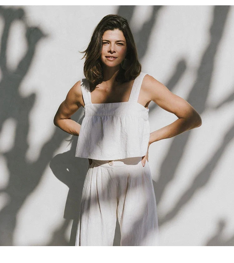 The Pleated Culotte Linen Pant