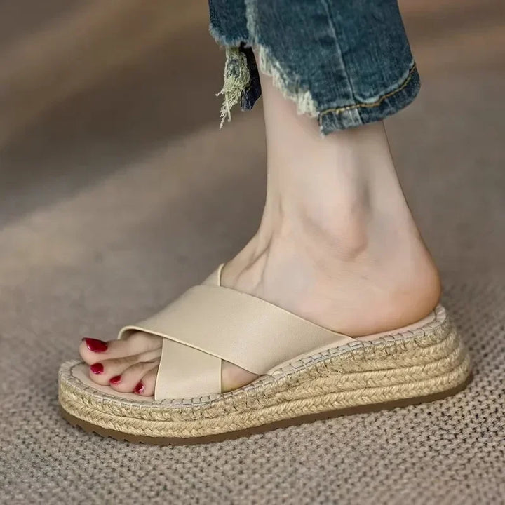 Sorella Woven Leather Platform Sandals