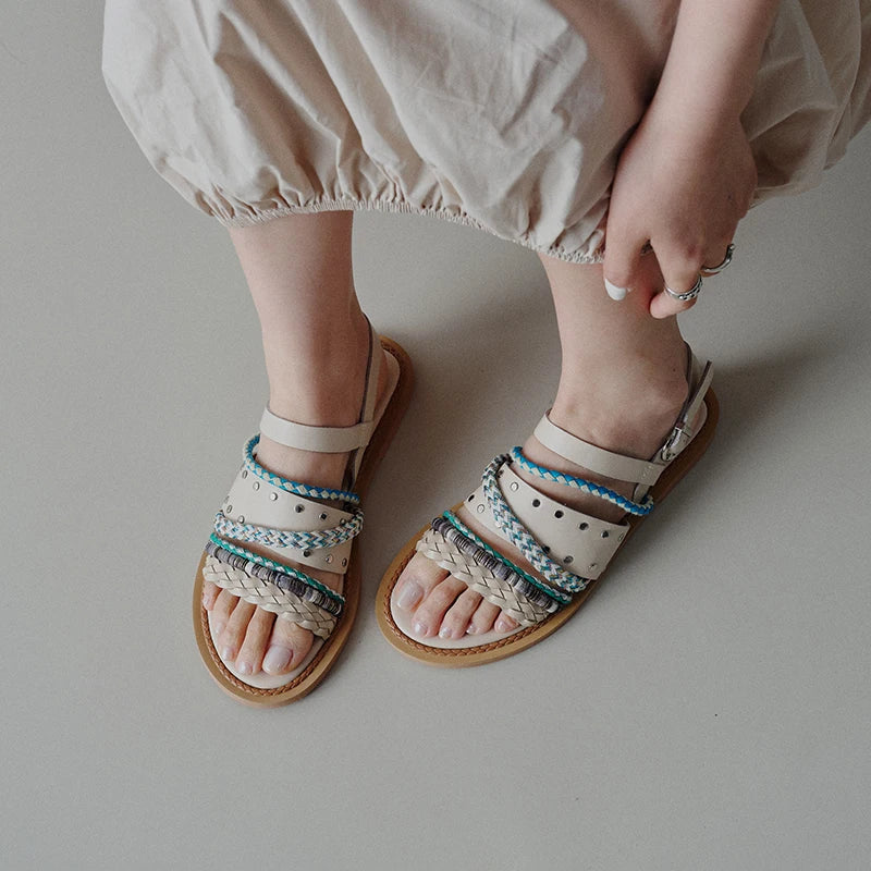 Mykonos Braided Leather Gladiator Sandal