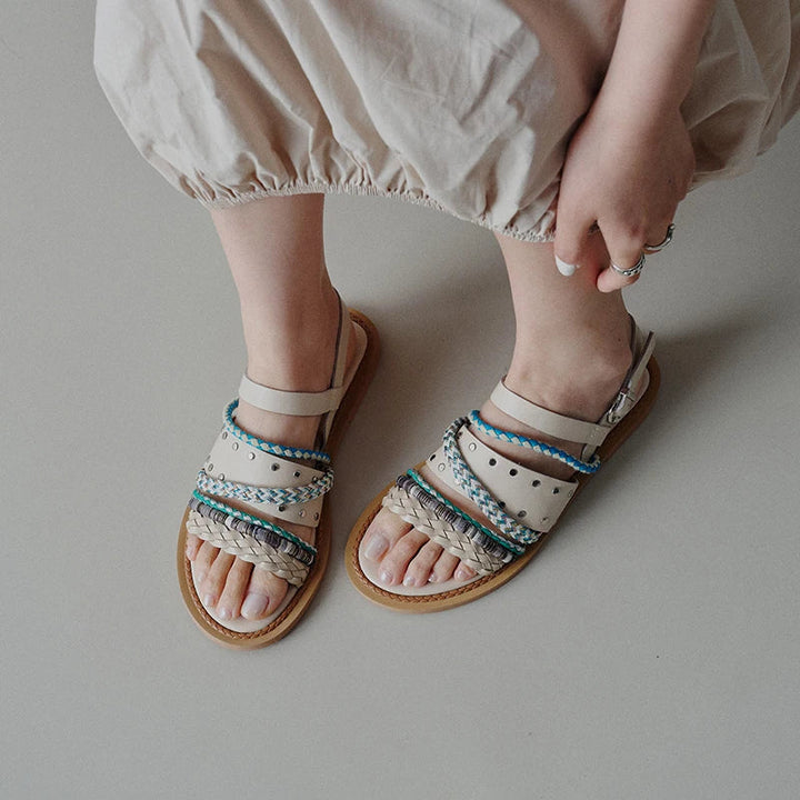 Mykonos Braided Leather Gladiator Sandal
