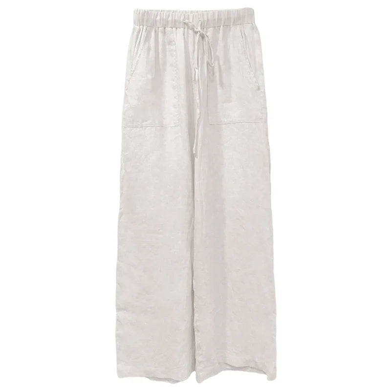 The Drawstring Straight Linen Pant