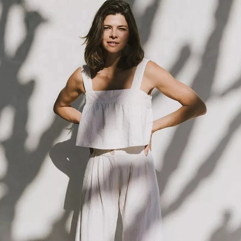 The Pleated Culotte Linen Pant