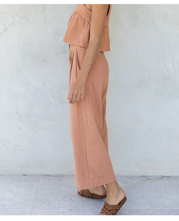 The Pleated Culotte Linen Pant