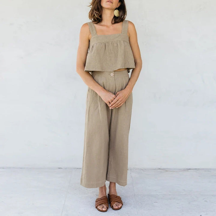 The Pleated Culotte Linen Pant
