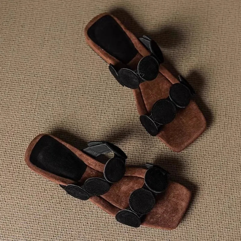 Aurelia Croc-Embossed Leather Mules