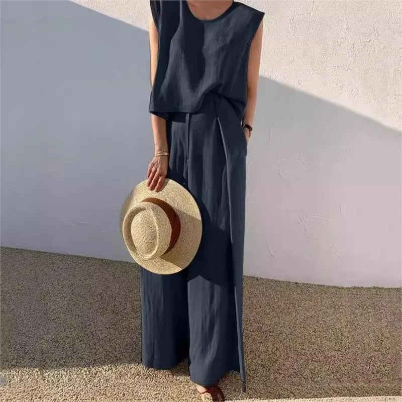 Women's Two Piece Tank Top Wide Leg Pants Set