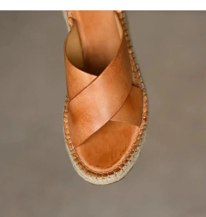 Sorella Woven Leather Platform Sandals