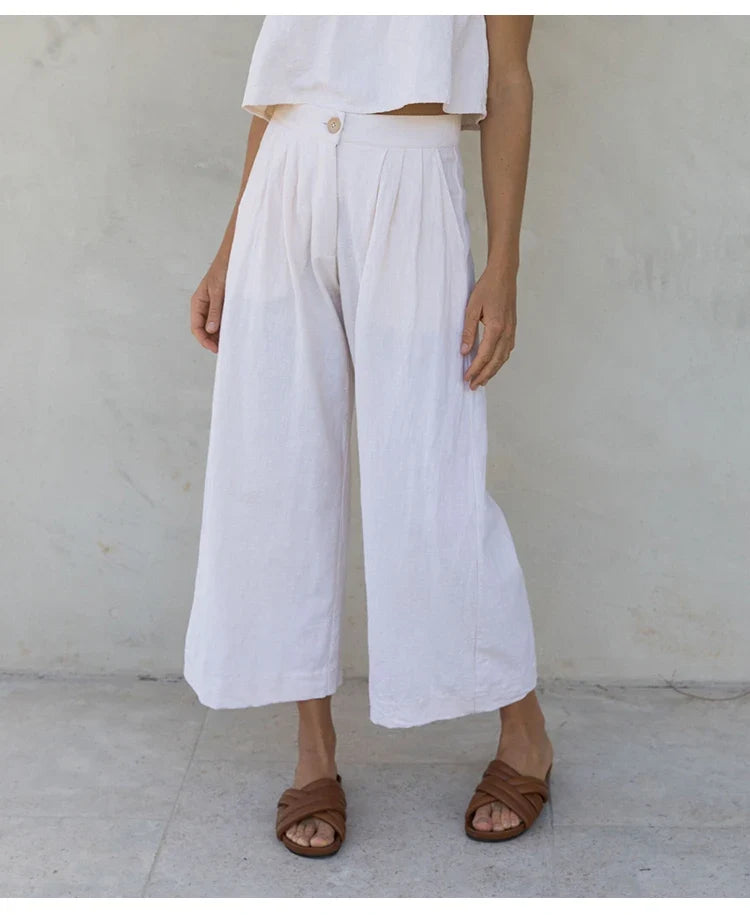 The Pleated Culotte Linen Pant