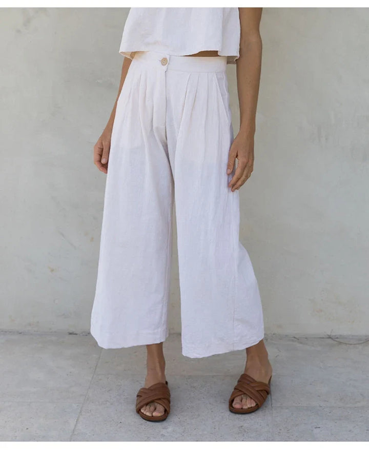 The Pleated Culotte Linen Pant