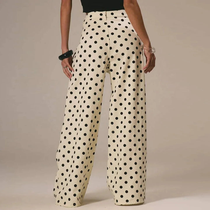 Polka Dot Wide-Leg Trouser