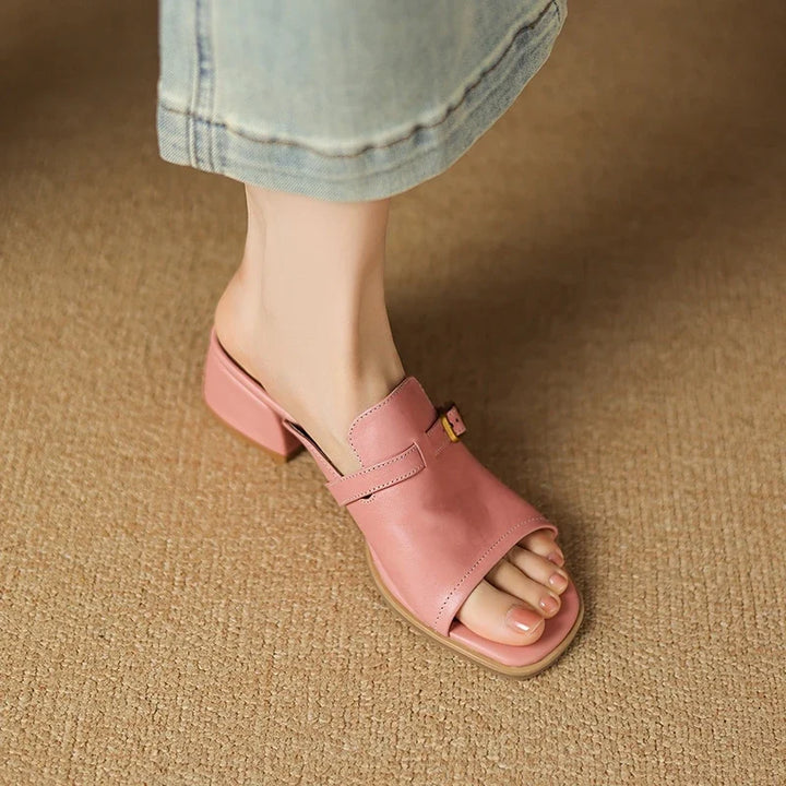 The Buckle Leather Slide