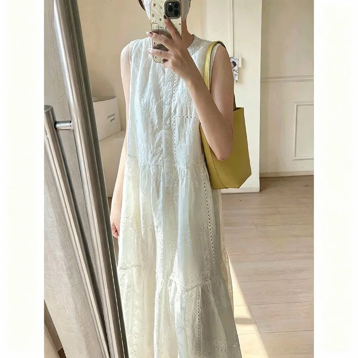 Roslyn | Hollow Knit Sleeveless Dress