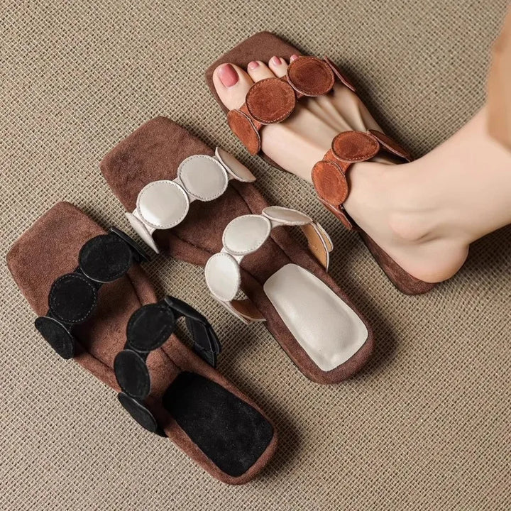 Aurelia Croc-Embossed Leather Mules