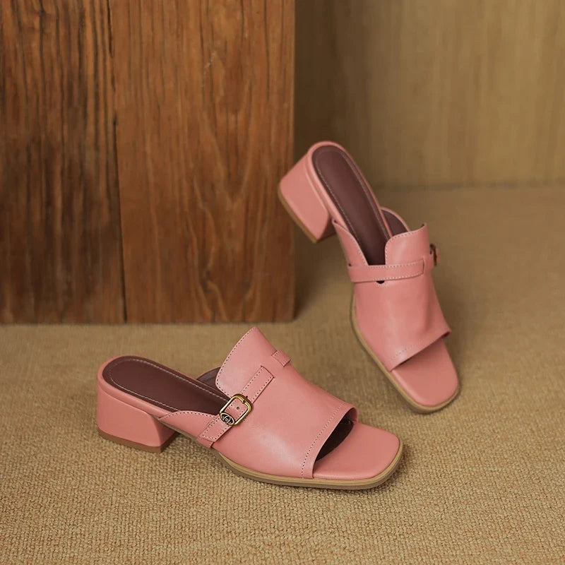 The Buckle Leather Slide