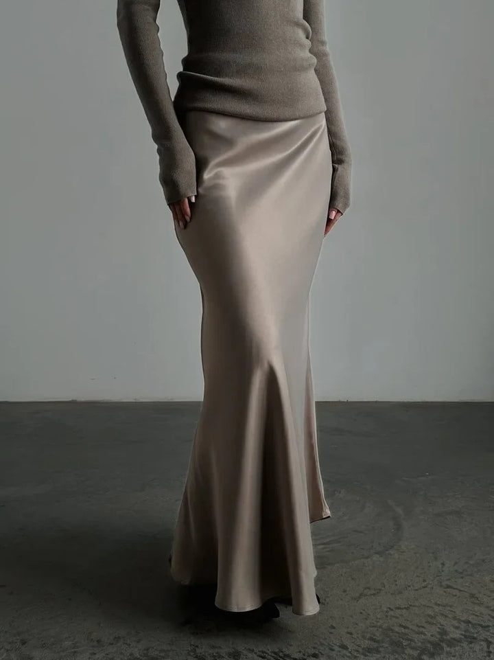 Seraphine Satin Fishtail Maxi Skirt