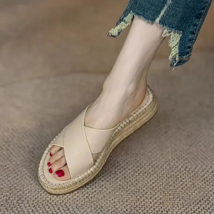 Sorella Woven Leather Platform Sandals