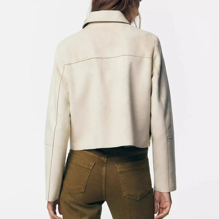 Avery Suede Cropped Jacket