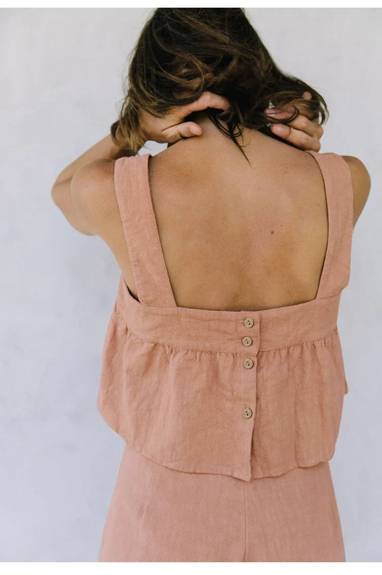 The Pleated Culotte Linen Pant