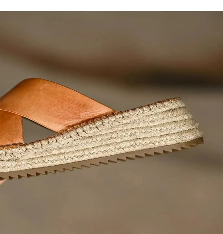 Sorella Woven Leather Platform Sandals