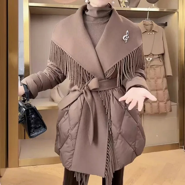 Juliette Fringe Down Coat