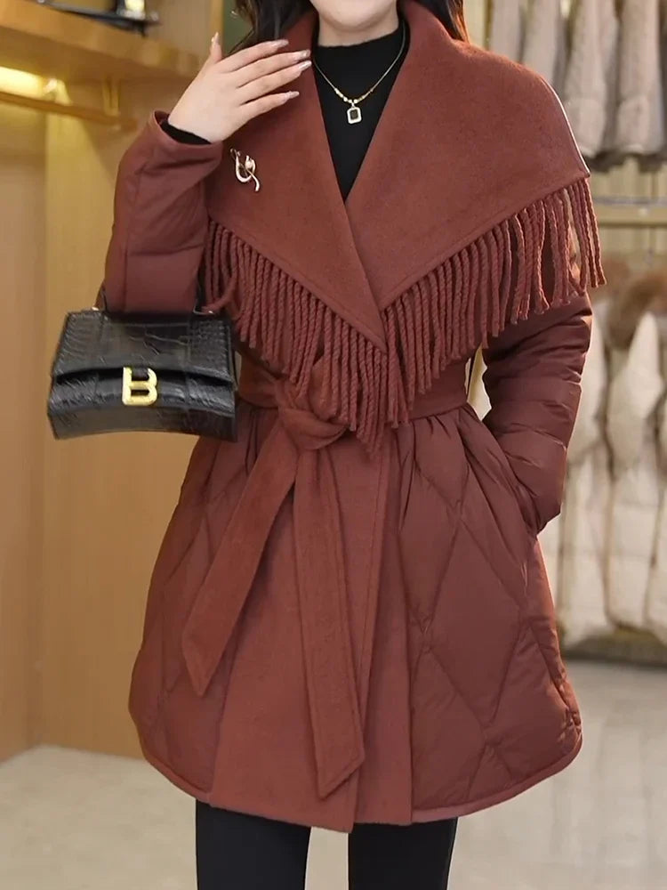 Juliette Fringe Down Coat