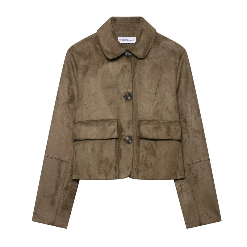 Avery Suede Cropped Jacket