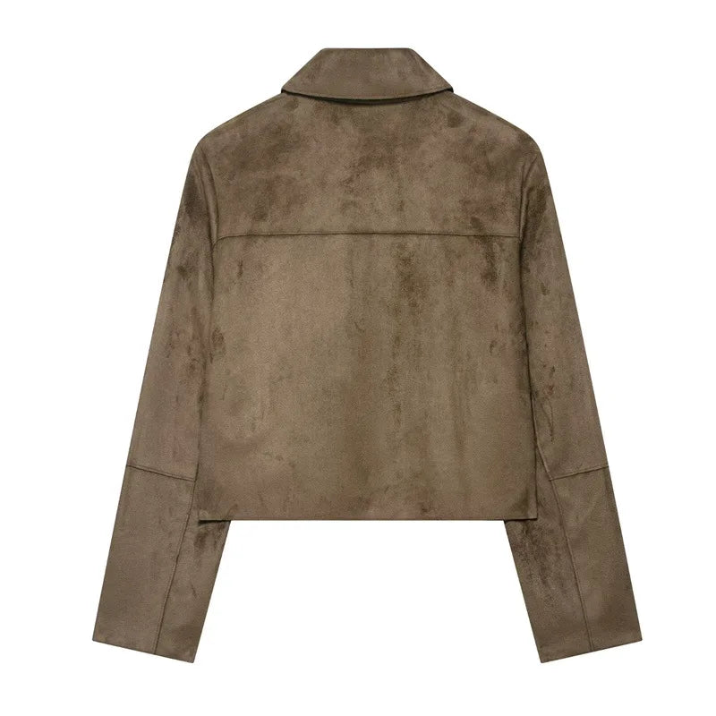 Avery Suede Cropped Jacket