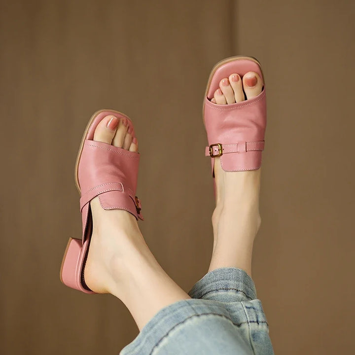 The Buckle Leather Slide
