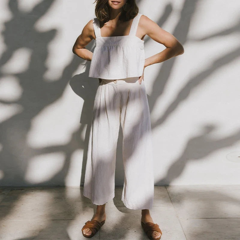 The Pleated Culotte Linen Pant