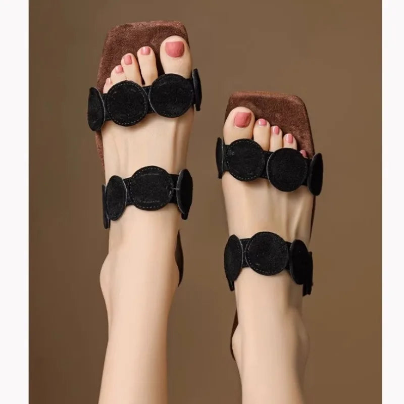 Aurelia Croc-Embossed Leather Mules
