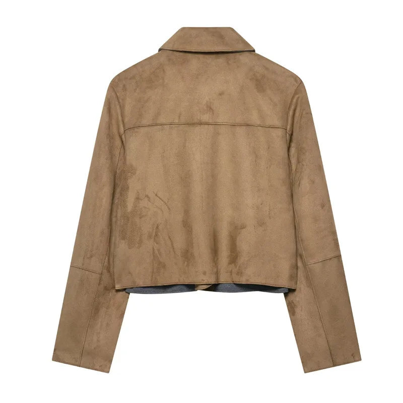 Avery Suede Cropped Jacket