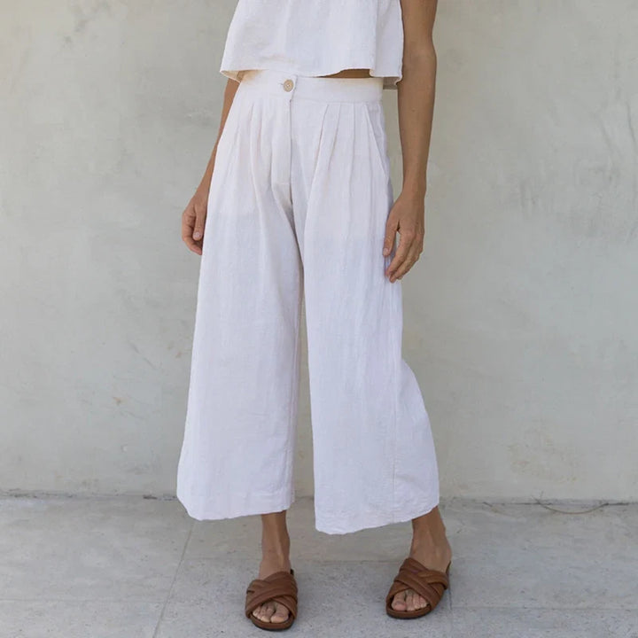 The Pleated Culotte Linen Pant