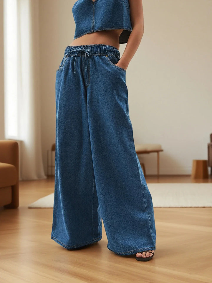 Monaco Drawstring Wide-Leg Jean
